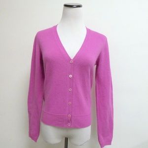 BRUNELLO CUCINELLI RIVAMONTI ITALY PINK silk wool alpaca V CARDIGAN S Italy